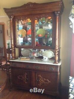 Antique Reproduction Victorian Dining Furniture In Tiger Oak By
