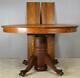 17812 Round Tiger Sawn Oak Claw Foot Dining Table 2 Leaves