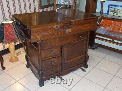 1800's Clark & Roberts Tiger Oak Doctor's Medical Exam Table PICKUP ONLY
