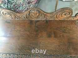 1820's Antique Flemish Tiger Oak accent Table
