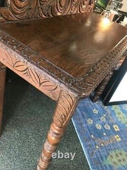 1820's Antique Flemish Tiger Oak accent Table