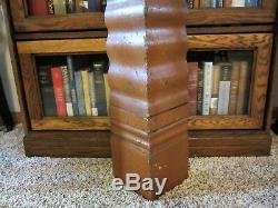1870 WAVY Tiger Oak Staircase Newel Post Shabby Victorian Primitive Column Stand