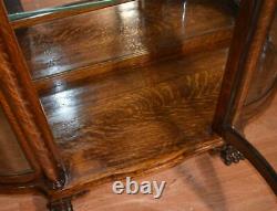 1890 Antique R. J Horner American Empire Tiger Oak carved Gargoyle China Cabinet
