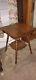 1895 Prestige Antique Tiger Oak Footsman Table With Barley Twist Legs