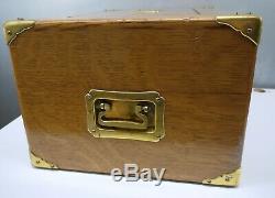 1899 Large ANTIQUE Tiger GOLDEN OAK SILVERWARE Storage BOX CHEST English Mullen