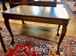 1900s Quarter Sawn Tiger Oak Library Table by The Wolverine Manufacturing Com