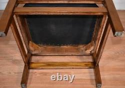1910 Antique Mission arts and crafts Tiger Oak Leather Stickley style Arm chair