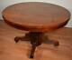 1910s Antique Empire Tiger Oak Round Dining Room Table / Breakfast Table