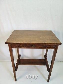 1915 American Arts & Crafts Tiger Oak Kids Desk / Hallway Table