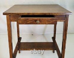 1915 American Arts & Crafts Tiger Oak Kids Desk / Hallway Table