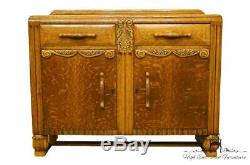 1940's Antique Vintage Tiger Oak Country French 48 Buffet / Sideboard