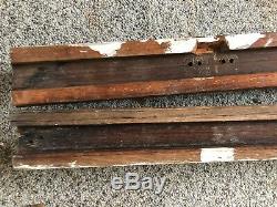 19 Feet Antique Solid Tiger Oak Wood Hand Rail Banister Salvage Architectural
