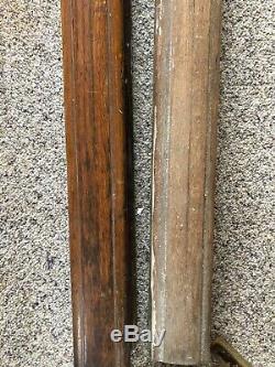 19 Feet Antique Solid Tiger Oak Wood Hand Rail Banister Salvage Architectural