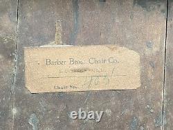 19th C Antique Barber Bros Chair Co Tiger Oak Footstool Grand Rapids Michigan