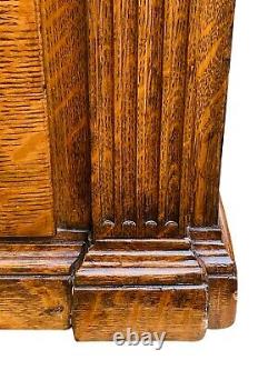 19th C Antique Large Victorian Tiger Oak 6 Drawer Lateral File Cabinet 5+ Feet