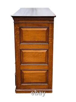 19th C Antique Large Victorian Tiger Oak 6 Drawer Lateral File Cabinet 5+ Feet