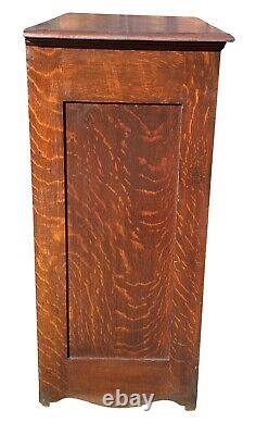 19th C Antique Victorian Tiger Oak 10 Drawer Map File Cabinet / Flat File