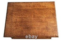 19th C Antique Victorian Tiger Oak 6 Drawer Desktop File Cabinet / Spool Cabinet