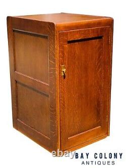 19th C Antique Victorian Tiger Oak Blank Door File Cabinet Rare Format