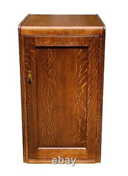 19th C Antique Victorian Tiger Oak Blank Door File Cabinet Rare Format