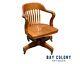 19th C Antique Victorian Tiger Oak Swivel Office / Desk Chair