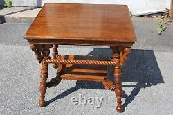 19th Century American Tiger Oak Center Parlor Table