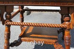 19th Century American Tiger Oak Center Parlor Table