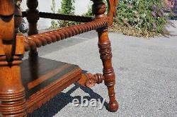 19th Century American Tiger Oak Center Parlor Table