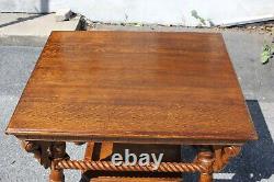 19th Century American Tiger Oak Center Parlor Table