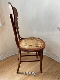 19th Century Tiger Oak Bentwood Carved Side Chair RARE Unique Pressback