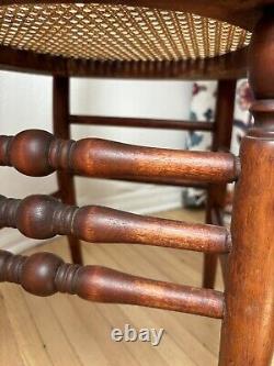 19th Century Tiger Oak Bentwood Carved Side Chair RARE Unique Pressback