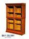 19th C Antique Tiger Oak Danner Barrister Bookcase With Sliding Glass Doors
