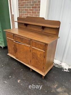 19th century Antique Tiger Oak Victorian Buffet Sideboard Server Cabinet See Pic