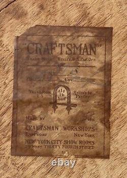 20th C Antique Arts & Crafts Gustav Stickley Sideboard #816 Rare Paper Label