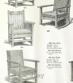 20th C Antique Arts & Crafts L & Jg Stickley Tiger Oak Arm Chair Model #450