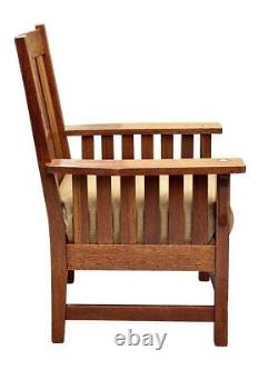 20th C Antique Arts & Crafts L & Jg Stickley Tiger Oak Arm Chair Model #450