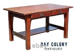 20th C Antique Arts & Crafts Tiger Oak Gustav Stickley Desk / Library Table #616