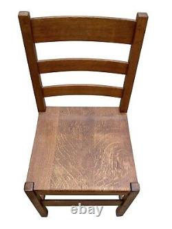 20th C Antique L & Jg Stickley Tiger Oak Side Chair #950
