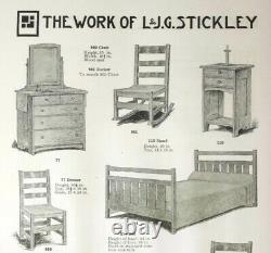 20th C Antique L & Jg Stickley Tiger Oak Side Chair #950