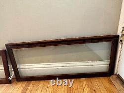 2 Antique Tiger's Wood Barrister Bookcase Glass Sections