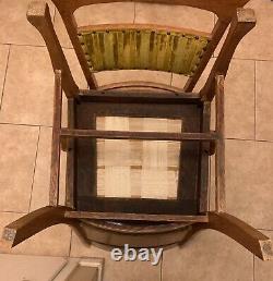 2 Matching Formal Tiger Oak Dining Room Chairs with Claw Feet -Captain & Regular