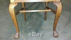 2 SIGNED CONANT BALL TIGER OAK DINING CHAIRS WithBall and claw feet