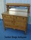 31367 Antique Tiger Oak Buffet Sideboard Server Cabinet With Mirror