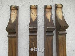 4 Antique Victorian Gothic Tiger Oak Column Architectural Salvage Trim Molding D