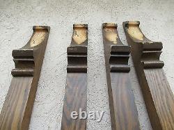 4 Antique Victorian Gothic Tiger Oak Column Architectural Salvage Trim Molding D