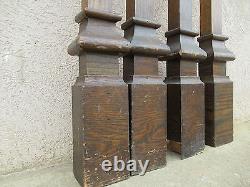 4 Antique Victorian Gothic Tiger Oak Column Architectural Salvage Trim Molding D