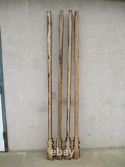 4 Antique Victorian Gothic Tiger Oak Column Architectural Salvage Trim Molding D