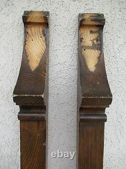 4 Antique Victorian Gothic Tiger Oak Column Architectural Salvage Trim Molding G