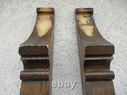 4 Antique Victorian Gothic Tiger Oak Column Architectural Salvage Trim Molding G