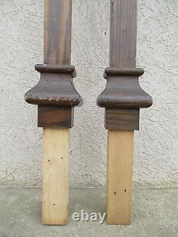 4 Antique Victorian Gothic Tiger Oak Column Architectural Salvage Trim Molding G